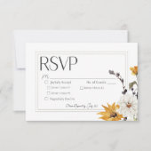 Boho Golden Yellow Meadow Blume Goldenes Abendesse RSVP Karte (Vorderseite)
