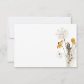 Boho Golden Yellow Meadow Blume Hochzeit Save The Date (Rückseite)