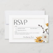 Boho Golden Yellow Meadow Blume Weiß Kein Abendess RSVP Karte (Vorderseite)