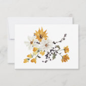 Boho Golden Yellow Meadow Blume White QR Code RSVP Karte (Rückseite)