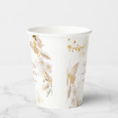 Boho Goldfolie Schmetterling küsst Babydusche Pappbecher (Rechts)