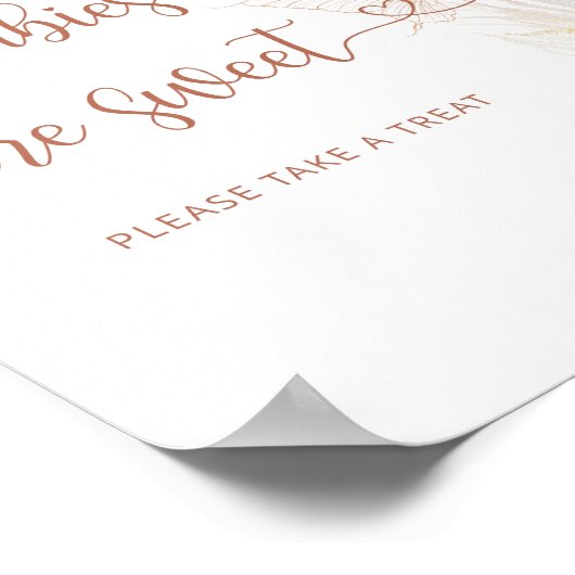 Boho Goldpampas Gras Schmetterling Babys sind süß Poster (Ecke)