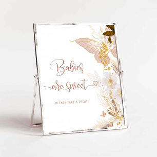 Boho Goldpampas Gras Schmetterling Babys sind süß Poster