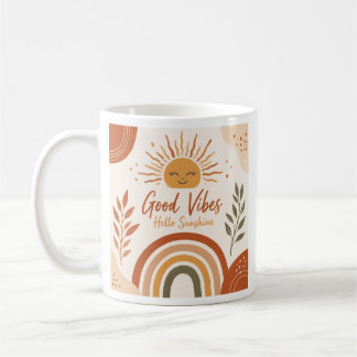 Boho Good Vibes Tasse - Hallo Sonnenschein Regenbo