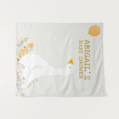 Boho Goose Duck Floral Baby Dusche Willkommen Wandteppich (Vorderseite (Horizontal))
