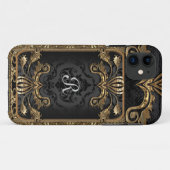 Boho Goth Chic Monogram Case-Mate iPhone Hülle (Rückseite (Horizontal))