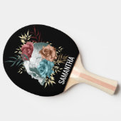 Boho Goth floral Skull Personalisiert Name Tischtennis Schläger (Seitenansicht)