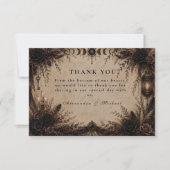 Boho-Goth-Hochzeit Dankeskarte (Vorderseite)