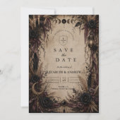 Boho-Goth-Hochzeit Save The Date (Vorderseite)
