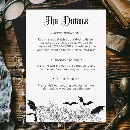 Boho Gothic Botanical Wedding Details Begleitkarte