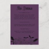 Boho Gothic Botanical Wedding Details Lila Begleitkarte (Vorderseite)