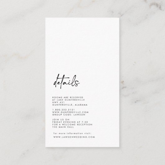 Boho Gothic Details Card Begleitkarte (Rückseite)