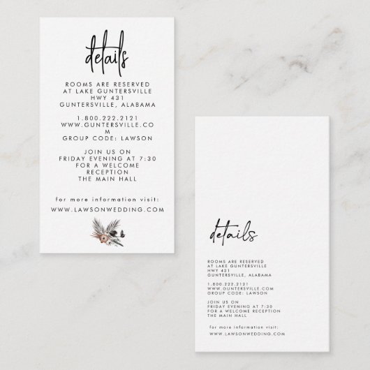 Boho Gothic Details Card Begleitkarte (Vorne/Hinten)