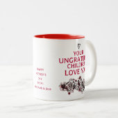 Boho Gothic Modern Undankbare Children Mothers Day Zweifarbige Tasse (VorderseiteRechts)