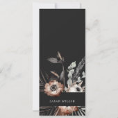 Boho Gothic Rust Black Botanical Bridal Shower Einladung (Rückseite)