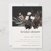 Boho Gothic Rust Black Botanical Bridal Shower Einladung (Vorderseite)