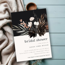 Boho Gothic Rust Black Botanical Bridal Shower