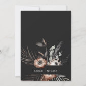 Boho Gothic Rust Black Botanical Couples Shower Einladung (Rückseite)