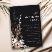 Boho Gothic Rust Black Botanical Verlobung Einladung