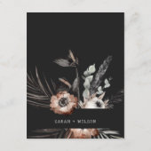 Boho Gothic Rust Black Botanical Wedding Details Begleitkarte (Rückseite)