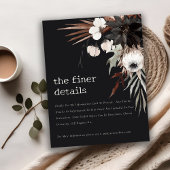 Boho Gothic Rust Black Botanical Wedding Details Begleitkarte