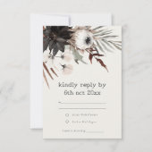 Boho Gothic Rust Black Botanical Wedding Details RSVP Karte (Vorderseite)