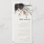 Boho Gothic Rust Black Botanical Wedding Menu Card Einladung (Vorderseite)