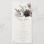 Boho Gothic Rust Black Botanical Wedding Program Einladung (Vorderseite)