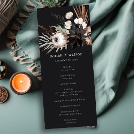 Boho Gothic Rust Black Botanical Wedding Program Einladung