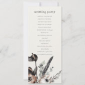 Boho Gothic Rust Black Botanical Wedding Program Einladung (Rückseite)