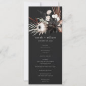 Boho Gothic Rust Black Botanical Wedding Program Einladung (Vorderseite)