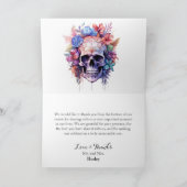 Boho Gothic Skull & Blume Handfastings Dankeskarte (Innenseite)
