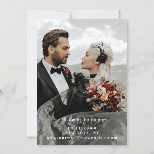 Boho Gothic Viking Ewige Liebe Wildblume Hochzeit Save The Date (Rückseite)