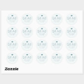 Boho GRAD Typografie Aquamarin Runder Aufkleber (Blatt)