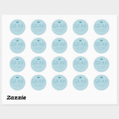Boho GRAD Typografie Blue Runder Aufkleber (Blatt)