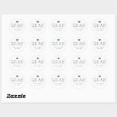 Boho GRAD Typografie Green Runder Aufkleber (Blatt)