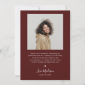 Boho Graduate Maroon Abschluss Ankündigung (Rückseite)