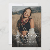 Boho Graduation Party Einladung mit Fotos (Vorderseite)