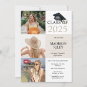 Boho Graduation Party Einladung mit Fotos (Rückseite)