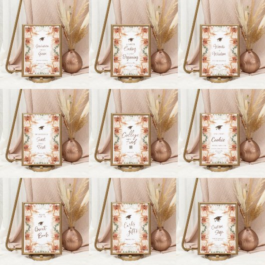 Boho Graduation Party Guest Book Card