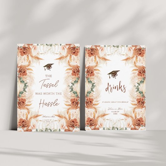 Boho Graduation Party Guest Book Card