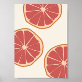 Boho Grapefruit Slices Tropical Summer Print Poster (Vorne)