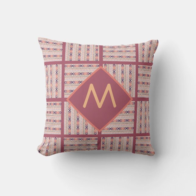 Boho Graphix Muster Personalisiertes Throw Kissen (Vorderseite)