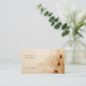 Boho Grass 3D Earthy Tones Floral Visitenkarte (Stehend Vorderseite)