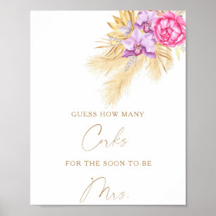 Boho grass - Wie viele Brautpartys im Korken Poster