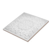 Boho Grau-Weiße Imitate Relief Blume Muster Fliese (Seite)