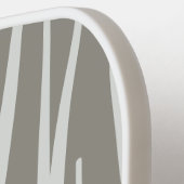 Boho Gray and White Pattern Individuelle Name Pickleball Schläger (Linke Seite)