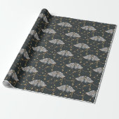 Boho Gray Celestial Moth Pattern Geschenkpapier (Ungerollt)