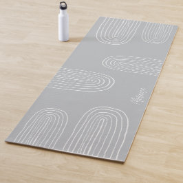 Boho Gray Mitte Jahrhundert Chic Rainbow Mit Monog Yogamatte