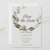 Boho Gray Pampas Grass Save the Date Einladung (Vorderseite)